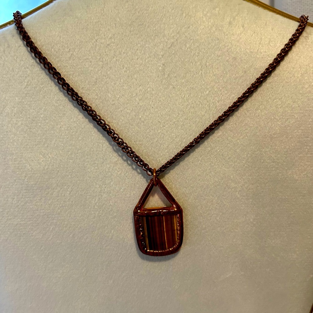 Nature’s Twist Artisan made Copper Tiger’s Eye necklace